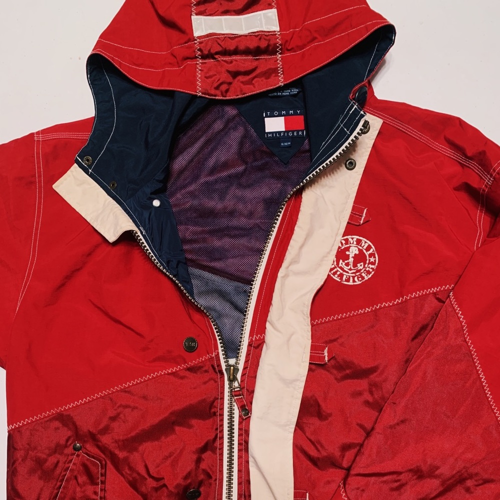 Vintage 90s Tommy Hilfiger Two Tone Sailing Coat